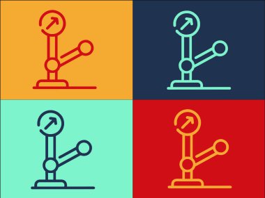 Demiryolu Göstergesi Logo Şablonu, Demiryolu, Tren, Ulaşım Basit Düz Simgesi