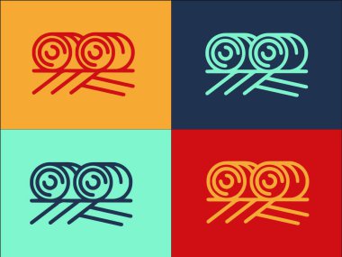 Ranch Field Grass Roll Logo Şablonu, Saha, Çimen, Çiftlik