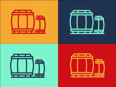 Ranch Wood Fıçıları Logo Şablonu, Fıçının Basit Düz Simgesi, Kırsal, Ahşap