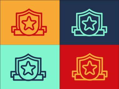 Başlangıç Başlangıç Kalkanı Şablonu, Kalkanın Basit Düz Simgesi, Simge, Vektör