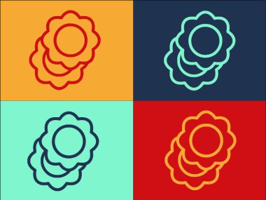 Ravioli Gıda Logosu Şablonu, Basit Düz Yemek Simgesi, İtalyan yemeği, Yemek