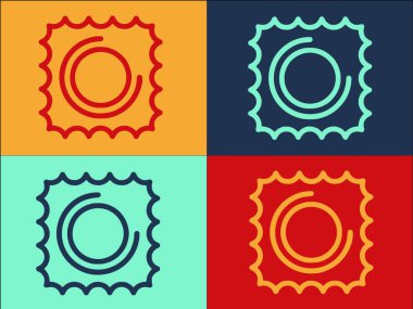 Ravioli Pasta Logo Şablonu, Basit Düz Yemek Simgesi, İtalyan, Makarna