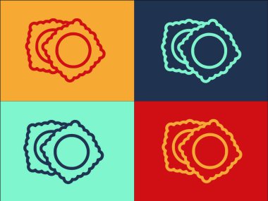 Ravioli Restoran Logo Şablonu, Restoran, Yemek ve Ravioli 'nin Basit Düz Simgesi