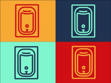 Dikdörtgen Küvet Logo Şablonu, Banyo, Küvet, İç Düz Simge