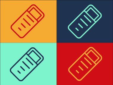 Rectangular bacradle colorful icon set 