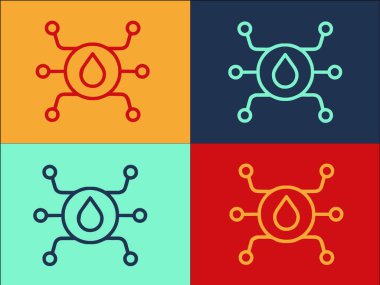 Düzenli Ürünler Su Düşürme Şablonu, Basit Düz Bırakma Simgesi, Tasarım, Su