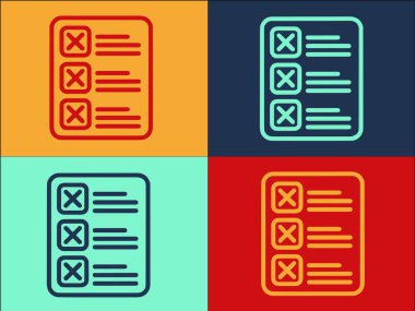 Liste Logo Şablonu Reddedildi, İşaretin Basit Düz Simgesi, Seçim, Liste