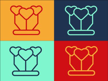 İlişki Premium Kalp Logo Şablonu, Basit Düz Kalp Simgesi, Aşk, İlişki