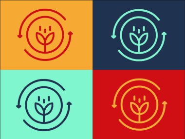 Yenilenebilir Biyoenerji Logo Şablonu, Çevrenin Basit Düz Simgesi, Enerji, Yenilenebilir