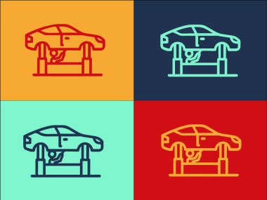 Tamir Servisi Araba Logo Şablonu, Basit Düz Araba Simgesi, Servis, Tamirci