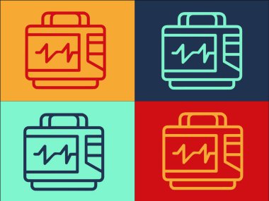 Kurtarma Defibrilatörü Logo Şablonu, Basit Düz Kurtarma Simgesi, Defibrilatör, Acil Durum