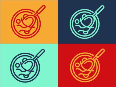 Lokanta Karışık Gıda Şablonu, Basit Düz Gıda Simgesi, Restoran, Akşam Yemeği