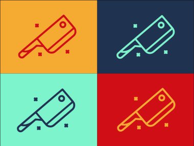 Restoran Et Bıçağı Logo Şablonu, Basit Düz Gıda Simgesi, Et, Bıçak