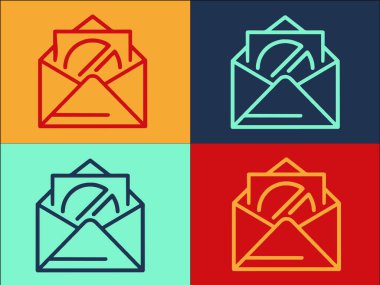 Kısıtlı Posta Logosu Şablonu, Basit Düz Harf Simgesi, Posta, Mesaj