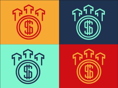Sonuç Para Yetiştirme Logosu Şablonu, Basit Düz Para Simgesi, Başarı, Yatırım