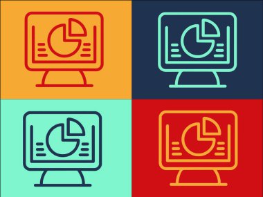 Sonuçlar Pie Logo Şablonu, Basit Düz Çizelge Simgesi, İş, Rapor