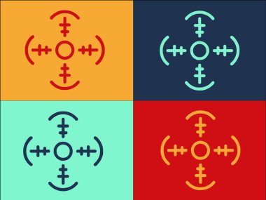 Parçacık Şekli Logo Şablonu, Grid, Reticle, Net 'in Basit Düz Simgesi