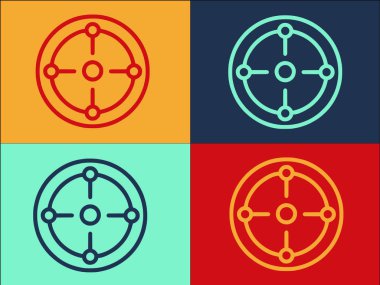 Reticle Focus Logo Şablonu, Makale, Odaklanma ve Vektör 'ün Basit Düz Simgesi
