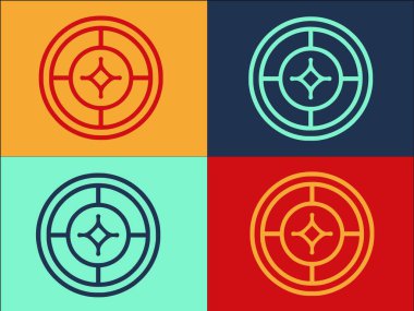 Reticle Bilgisayar Logo Şablonu, Reticle 'ın Basit Düz Simgesi, Arkaplan, Tasarım