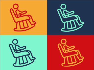Emeklilik Koltuğu Logo Şablonu, Eski, Yaşlı ve Emekli Simgesi