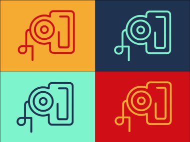 Geri çekilebilir Tasma Logo Şablonu, Basit Düz Tasma Simgesi, Evcil Hayvan, Köpek