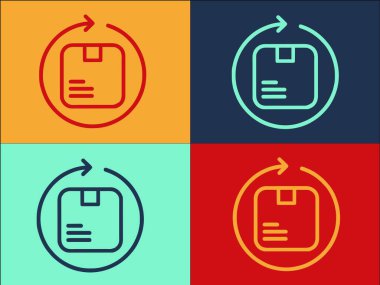 İşlem Logo Şablonunu Geri Dönüşün Basit Düz Simgesi, Vektör, Simge