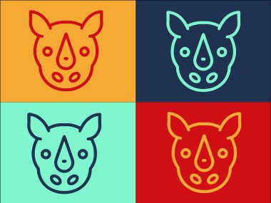 Gergedan Surat Logo Şablonu, Gergedan, Doğa ve Hayvan Düz Simgesi