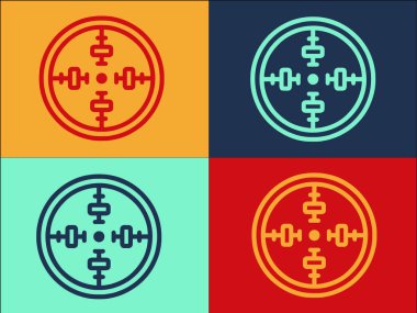 Tüfek kapsamı renkli simge seti 