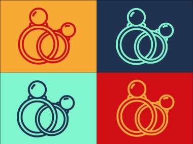 Halka Logosu Şablonu, Basit Düz Yüzük Simgesi, Arkaplan, Altın