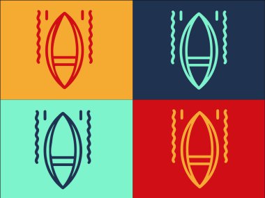 River Sup Sörf Logo Şablonu, Basit Sup Simgesi, Su, Tahta