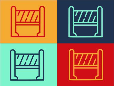 Yol Bloğu Logo Şablonu, Basit Düz Yol Simgesi, Tehlike, Durdur