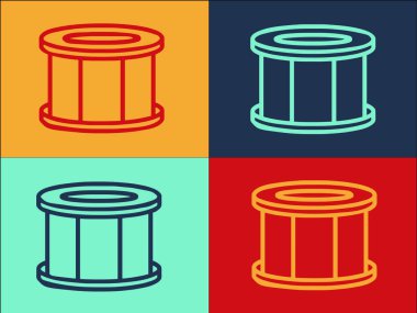 Rock Drum Logo Şablonu, Basit Düz Müzik Simgesi, Rock, Konser