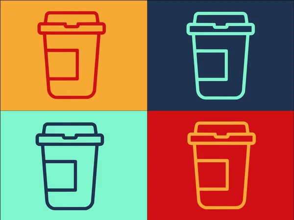 Plastikowe Logo Filiżanki Kawy Prosta Płaska Ikona Kawy Filiżanka Plastik — Wektor stockowy
