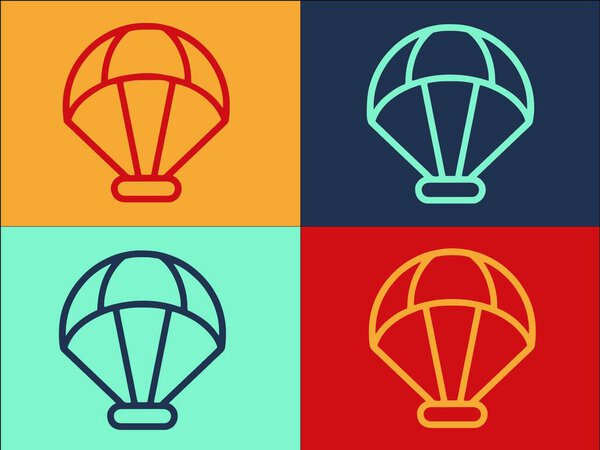 Играть Спорт Парашют Логотип шаблон, простая плоская икона парашюта, Спорт, Играть