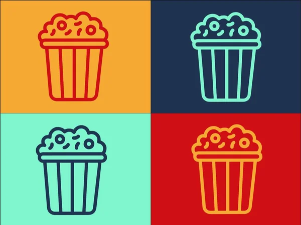 Popcorn Pack Logo Vorlage Einfache Flache Ikone Der Box Weiß — Stockvektor