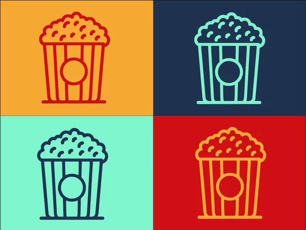 Popcorn Snack Logo Vorlage Einfache Flache Ikone Des Popcorn Snack — Stockvektor