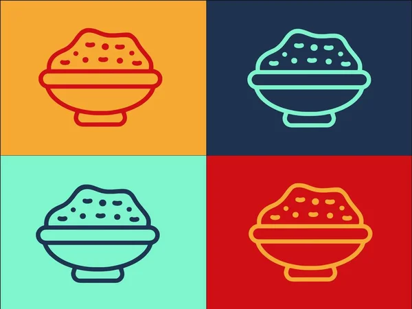 Brei Schüssel Logo Vorlage Einfache Flache Ikone Des Frühstücks Gesunde — Stockvektor
