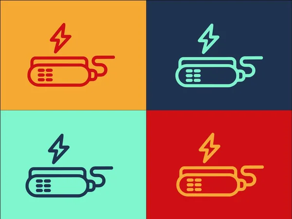 Tragbares Ladegerät Logo Vorlage Einfache Flache Ikone Der Batterie Technologie — Stockvektor