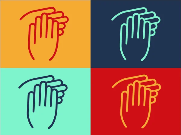Lob Handclap Logo Vorlage Einfache Flache Ikone Der Hand Handclap — Stockvektor