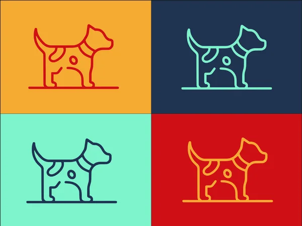 Plantilla Logotipo Perro Cachorro Icono Plano Simple Perro Cachorro Animal — Archivo Imágenes Vectoriales