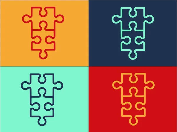 Puzzle Montar Logotipo Modelo Ícone Liso Simples Enigma Quebra Cabeça — Vetor de Stock