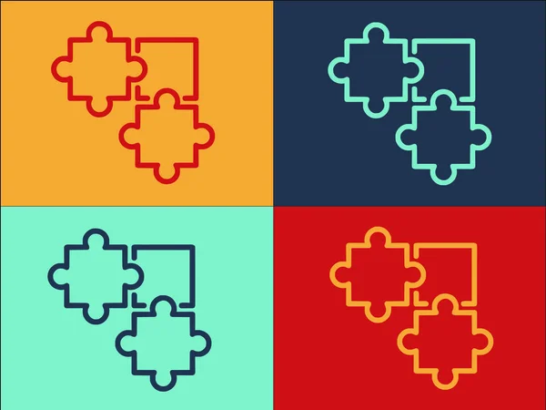 Plantilla Logo Idea Puzzle Icono Plano Simple Puzzle Idea Concepto — Archivo Imágenes Vectoriales