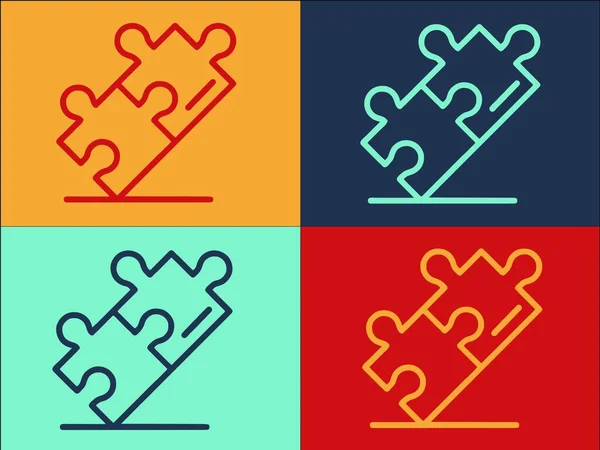 Puzzles Logo Template Ícone Liso Simples Quebra Cabeças Peça Puzzle — Vetor de Stock