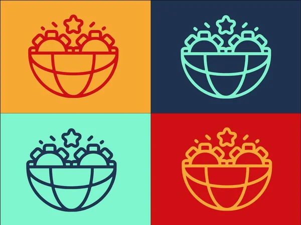 Kaliteli Global Gear Logo Şablonu Küresel Düz Simge Vites Kalite — Stok Vektör