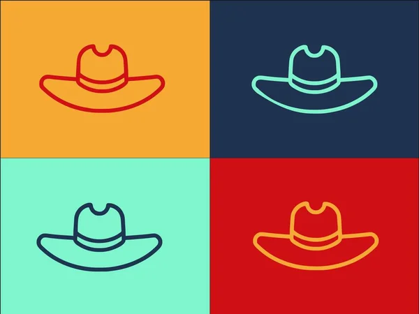 Ranczo Cowboy Hat Logo Szablon Prosta Płaska Ikona Rancza Zachodni — Wektor stockowy