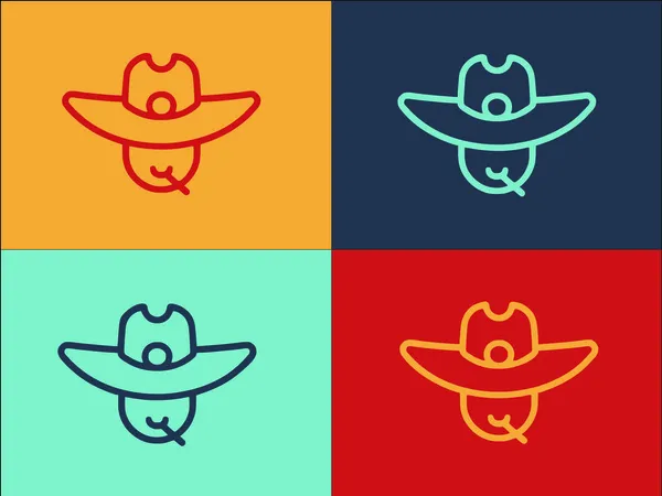 Ranch Cowboy Logo Template Simple Flat Icon Cowboy Western Ranch — Stock Vector