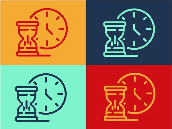 Logo Doby Náboru Jednoduchá Plochá Ikona Podnikání Nábor Čas — Stockový vektor