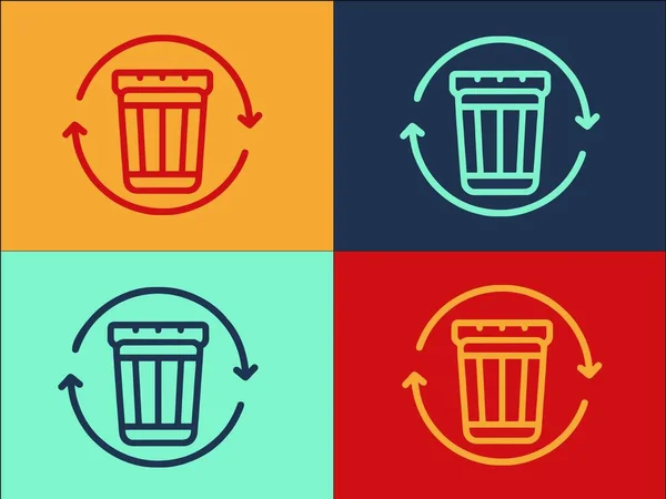 Prullenbak Afval Logo Template Eenvoudige Platte Ikoon Van Afval Ecologie — Stockvector