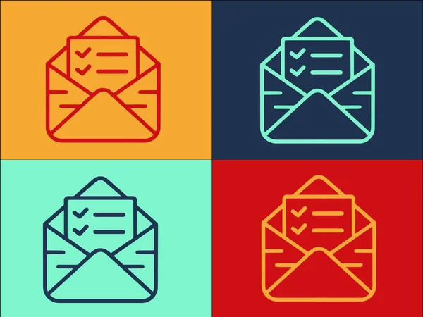 Regulated Products Mail Paper Colorful Icon Set — Stock vektor