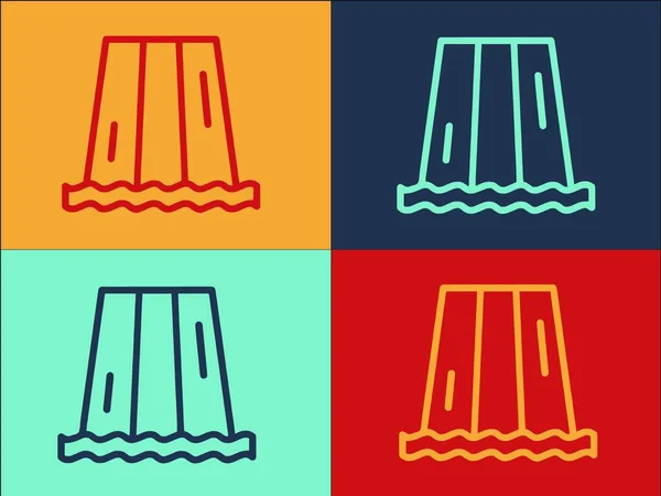 Resort Water Park Logo Template Simple Flat Icon Water Pool — стоковий вектор